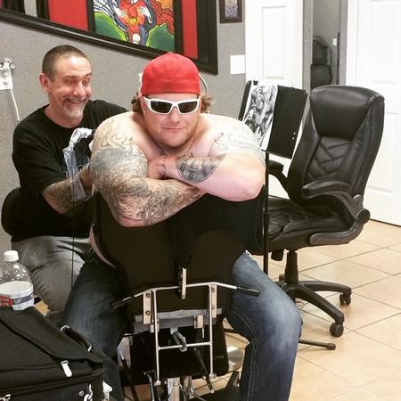 Tattoos - Sean tattooing Joey G - 108141