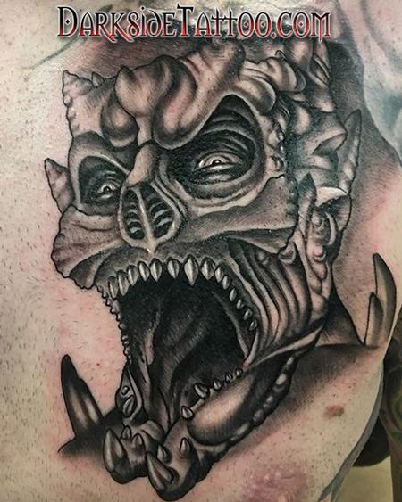 Tattoos - Black and Gray Demon Tattoo - 133934