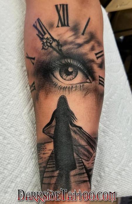 Tattoos - Black and Gray Eye Tattoo - 133956