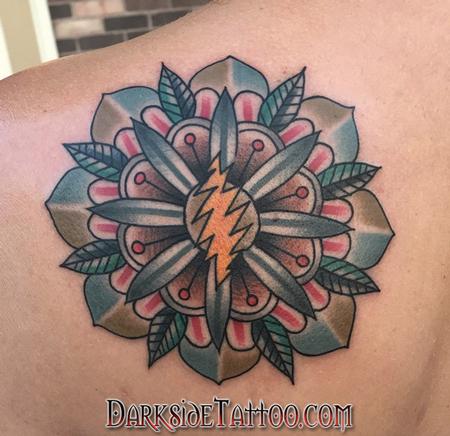 Tattoos - Color Grateful Dead Mandala Tattoo - 130039