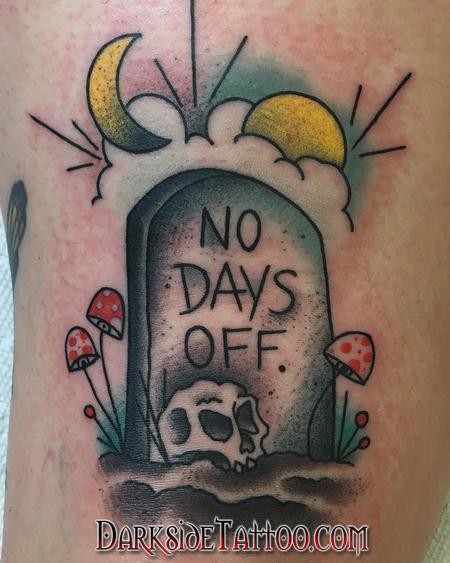 Tattoos - Color Gravestone Tattoo - 133960