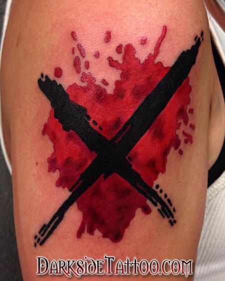 Tattoos - Color Bloody Heart Tattoo - 99371