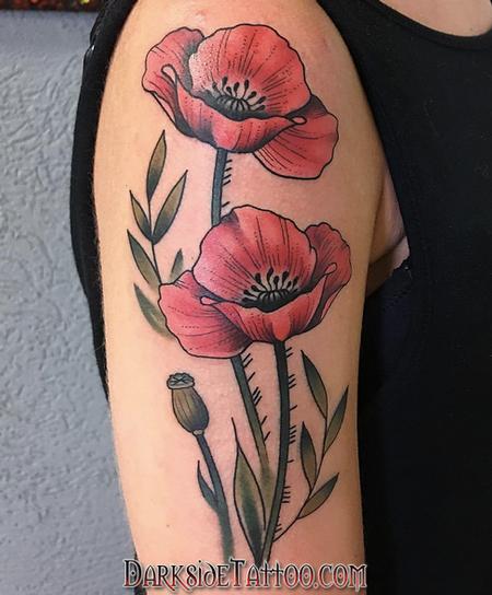 Tattoos - Color Poppies Tattoo - 130043