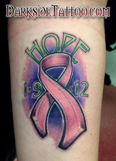 Tattoos - Color Hope Ribbon Tattoo - 88735