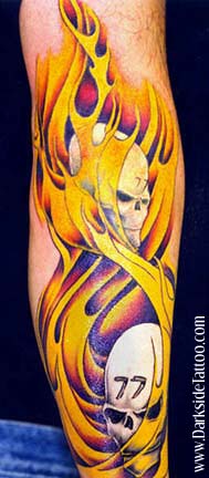 Tattoos - Flames and skulls - 473