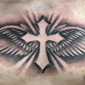 Tattoos - Cross and Wings - 142479