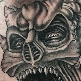 Tattoos - Black and Gray Demon Tattoo - 133934