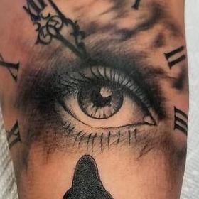Tattoos - Black and Gray Eye Tattoo - 133956