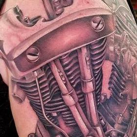 Tattoos - Harley Davidson Shovelhead Motor - 127058