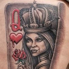 Tattoos - Black and Gray Queen Tattoo - 133944