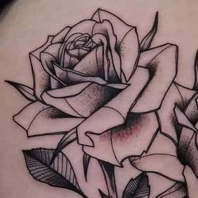 Tattoos - Black and Gray Roses Tattoo - 133940