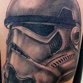 Tattoos - Black and Gray Stormtrooper Helmet - 120345