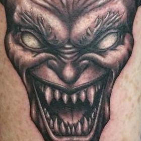 Tattoos - Black and Gray Satan Tattoo - 114085