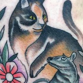 Tattoos - Cat and Mouse Tattoo - 130036