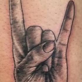 Tattoos - Black and Gray Devil Hand Tattoo - 133943