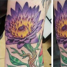 Tattoos - Color flower and compass - 133377