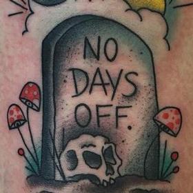 Tattoos - Color Gravestone Tattoo - 133960