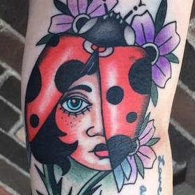 Tattoos - Color Traditional Ladybug Tattoo - 130049