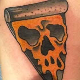 Tattoos - Color Traditional Pizza Tattoo - 122832