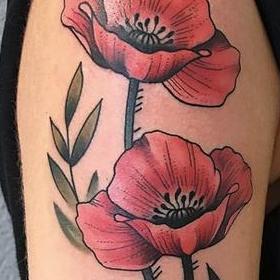 Tattoos - Color Poppies Tattoo - 130043