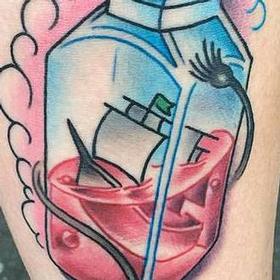 Tattoos - Color Ship in a Bottle - 113663