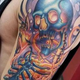 Tattoos - Color Skeleton Tattoo - 133954