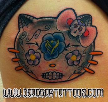 Dia De Los Dead Gatos  Tattoo Design Thumbnail