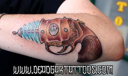 Tattoos - Steam Punk Ray Gun - 65609