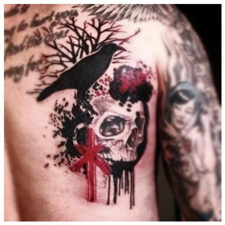 Trash polka tattoo by Joshua Nordstrom by Joshua Nordstrom : Tattoos