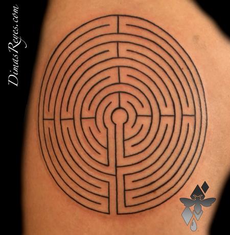 Tattoos - Maze Geometry Labyrinth Tattoo - 117847