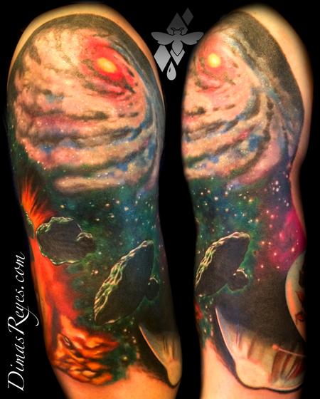 Tattoos - Color Realistic Space Sleeve Tattoo - 100731