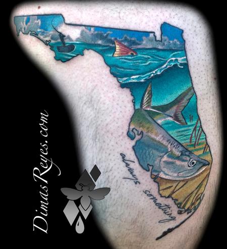 Tattoos - Realistic Color Snook Redfish Florida Fishing - 133812