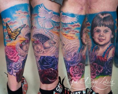 Tattoos - Baby angel sunrise portrait  - 85971