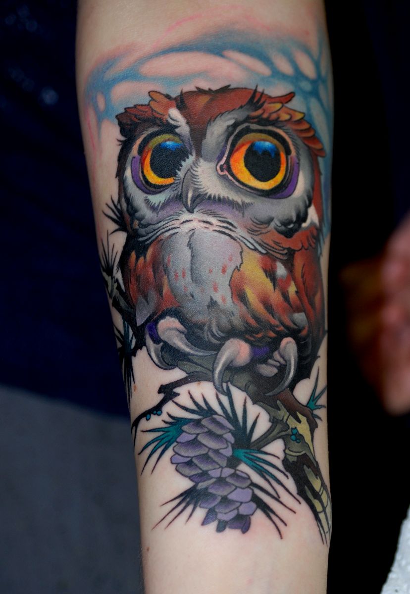 Oleg Turyanskiy Owl Tattoo
