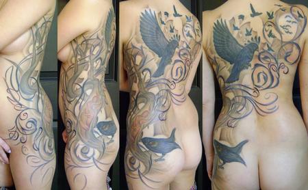 Tattoos - ribtree filligree - 60014