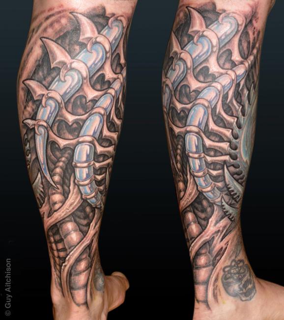 Tattoos - Rob, black and grey mech - 72582