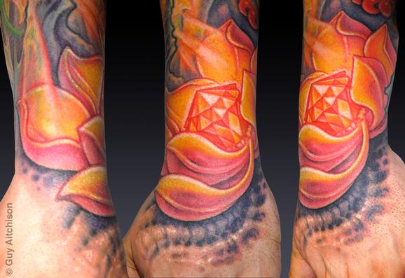 Tattoos - Juan, jeweled lotus - 72520
