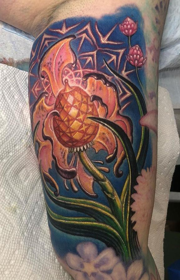 Tattoos - Orchid Crystal Mandala tattoo - 143089