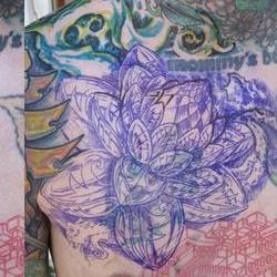 Tattoos - Mike, before and with stencil - 71516