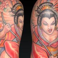 Tattoos - Becky, tattoo geisha closeup - 72598