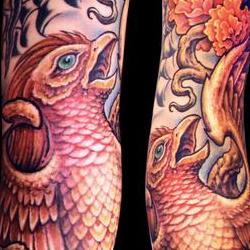 Tattoos - Morgan, bird with flowers - 72602