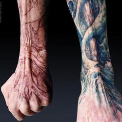 Tattoos - Grime, third degree burn scar coverup - 71535