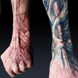 Tattoos - Grime, third degree burn scar coverup - 71535