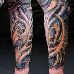 Tattoos - Kevin, burn scar coverup, detail - 71540