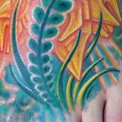 Tattoos - Mike, jungle lightform foot - 72614