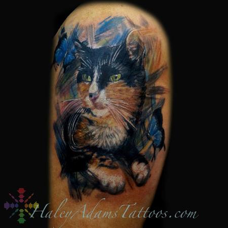 Haley Adams - Princess the cat tattoo.. cattoo oil painting 