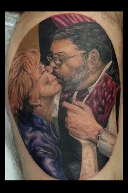 Tattoos - a tattoo portrait of a mom and dad - 89000