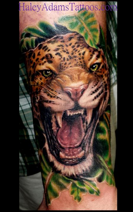 Haley Adams - Jaguar tattoo