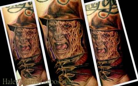 Haley Adams - freddy krueger tattoo on wrist