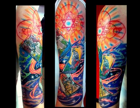 Haley Adams - space tarot cards tattoo